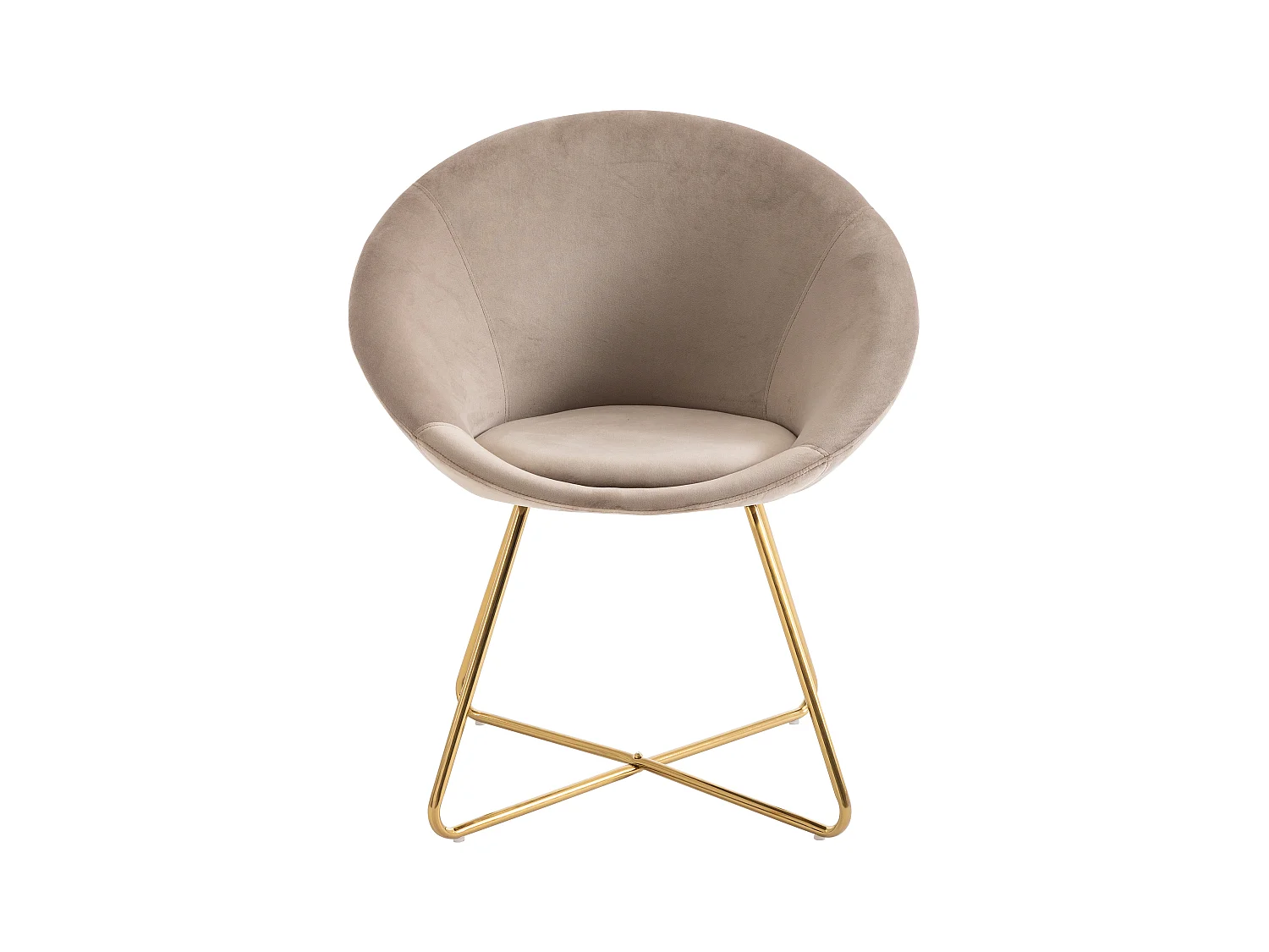 Krzesło z weluru i złotego metalu - Beżowy - BURBAN