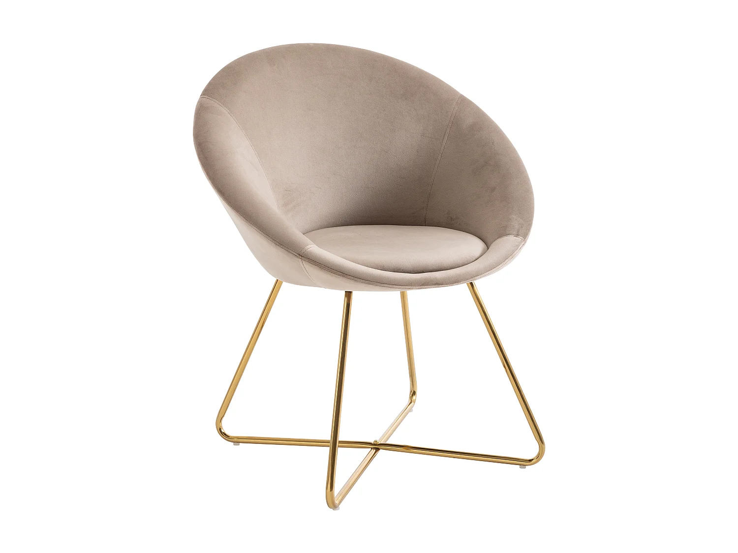 Chaise en velours et métal doré - Beige - BURBAN