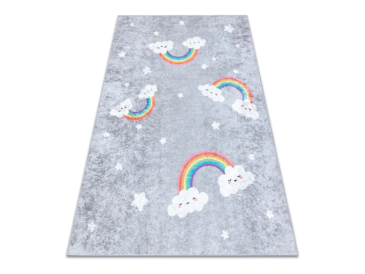 Tapis lavable JUNIOR 52063.801 Arc-en-ciel, nuages pour les enfants an 120x170 cm