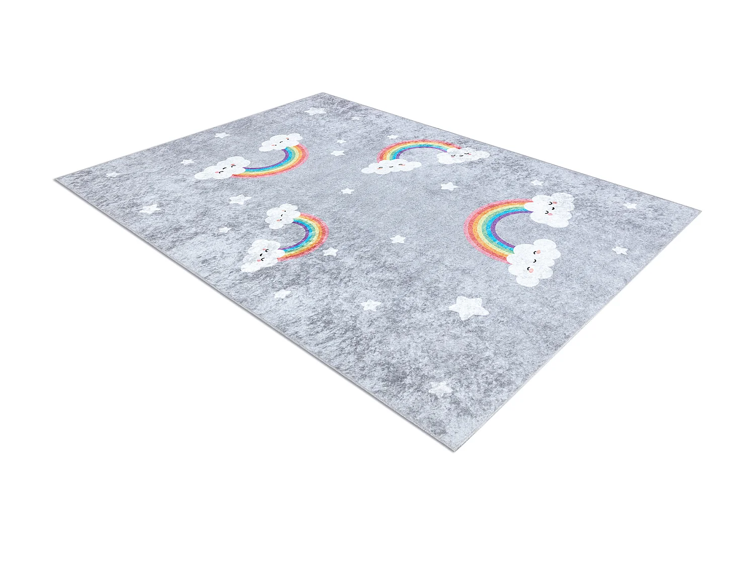 JUNIOR 52063.801 tapijt wasbaar Regenboog, wolken voor kinderen antisl 120x170 cm