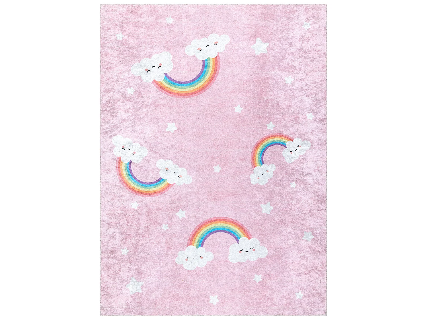 JUNIOR 52063.802 Regenbogen, Wolken für Kinder Anti-Rutsch - rosa 120x170 cm