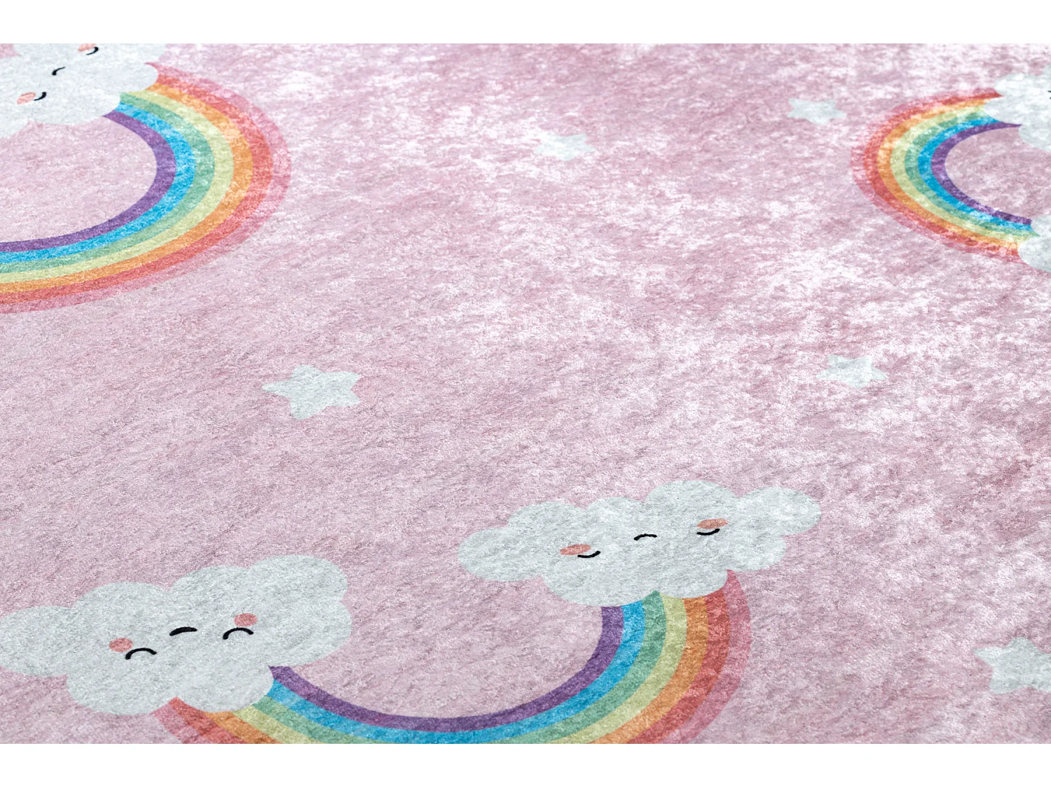 Tapis lavable JUNIOR 51300.802 Arc-en-ciel, nuages pour les enfants an 120x170 cm
