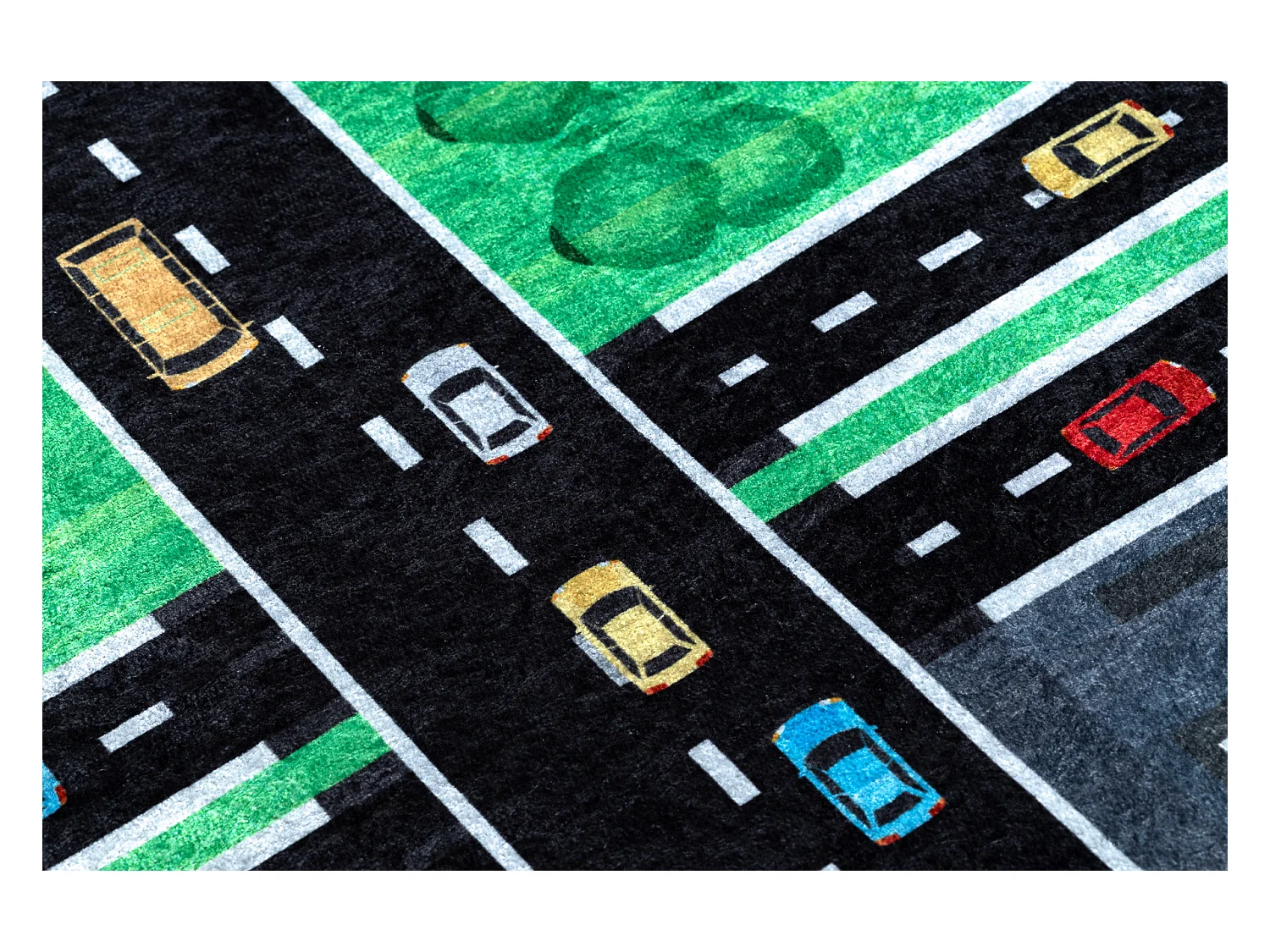 JUNIOR 52052.802 Stadt, Straßen für Kinder Anti-Rutsch - grün / sch 80x150 cm