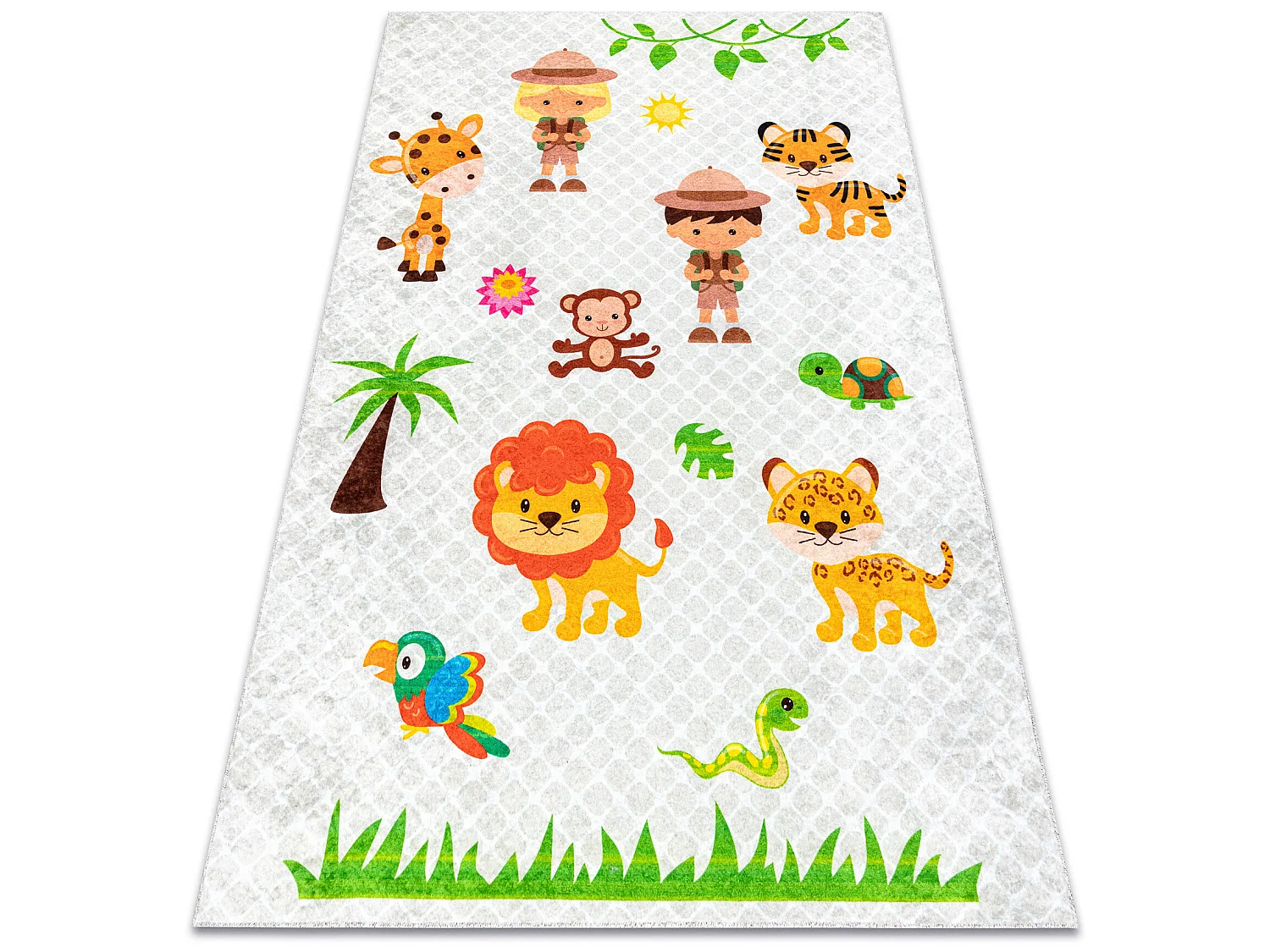 JUNIOR 52104.801 tapijt wasbaar Safari's, dieren voor kinderen antisli 120x170 cm