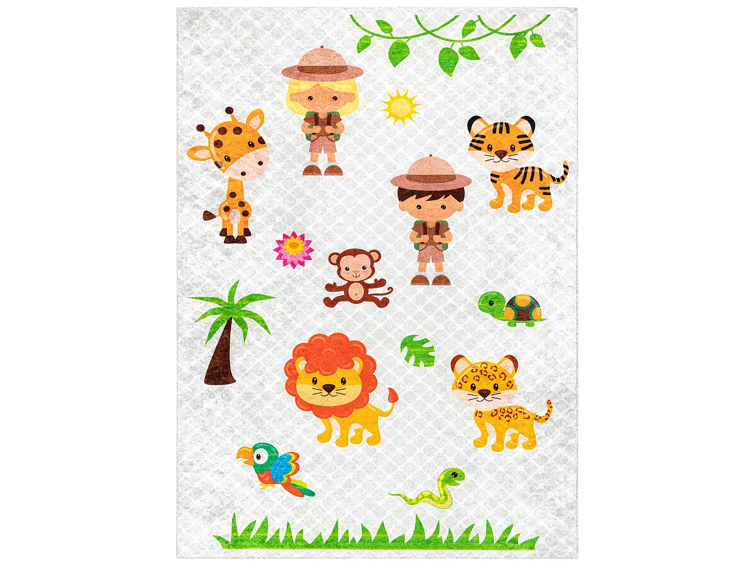JUNIOR 52104.801 tapijt wasbaar Safari's, dieren voor kinderen antisli 120x170 cm