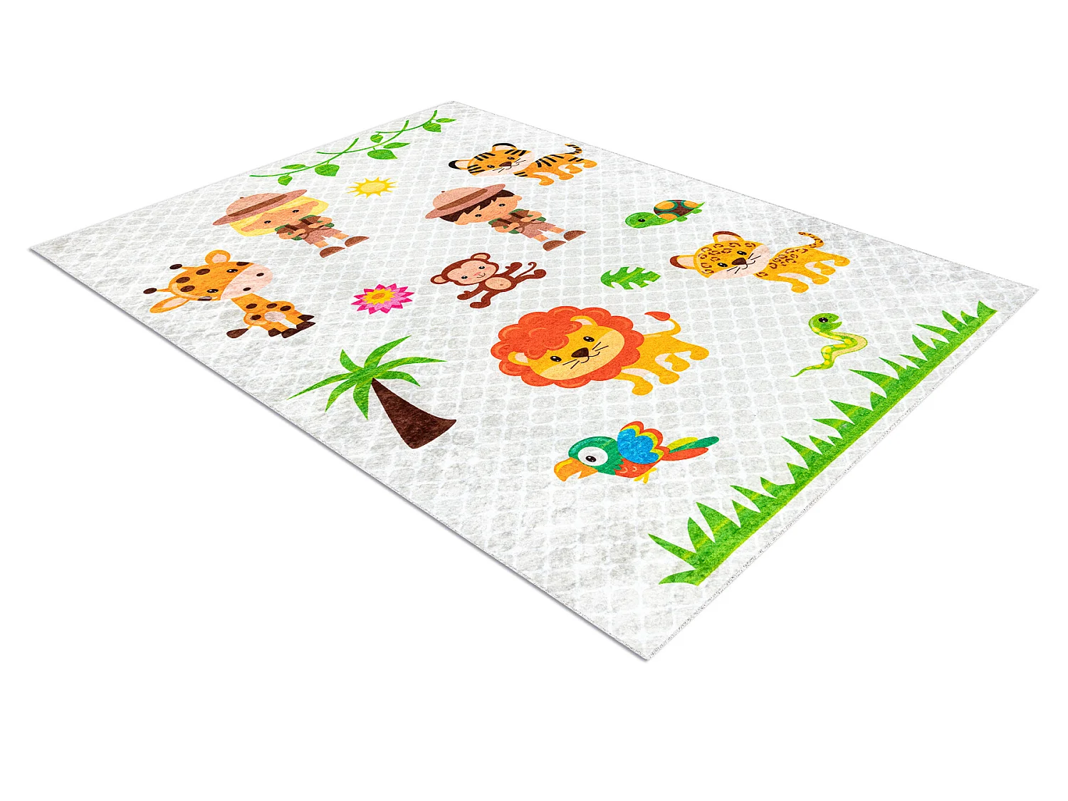 JUNIOR 52104.801 tapijt wasbaar Safari's, dieren voor kinderen antisli 120x170 cm