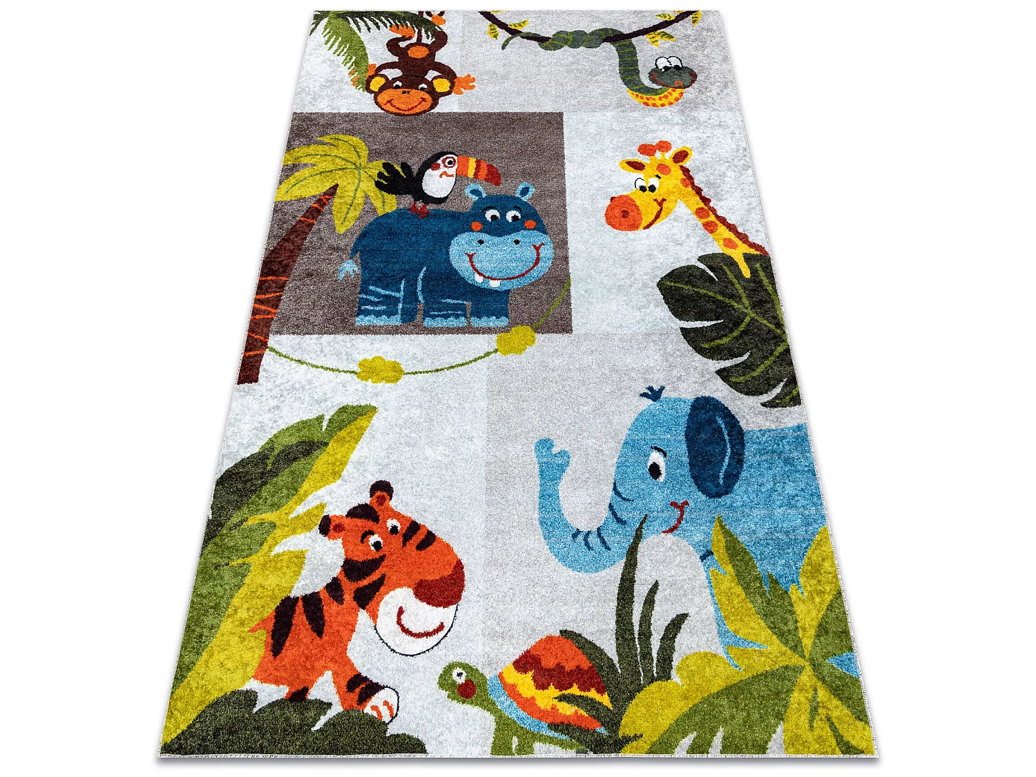 Tapis lavable JUNIOR 51858.802 animaux, Afrique pour les enfants antid 160x220 cm