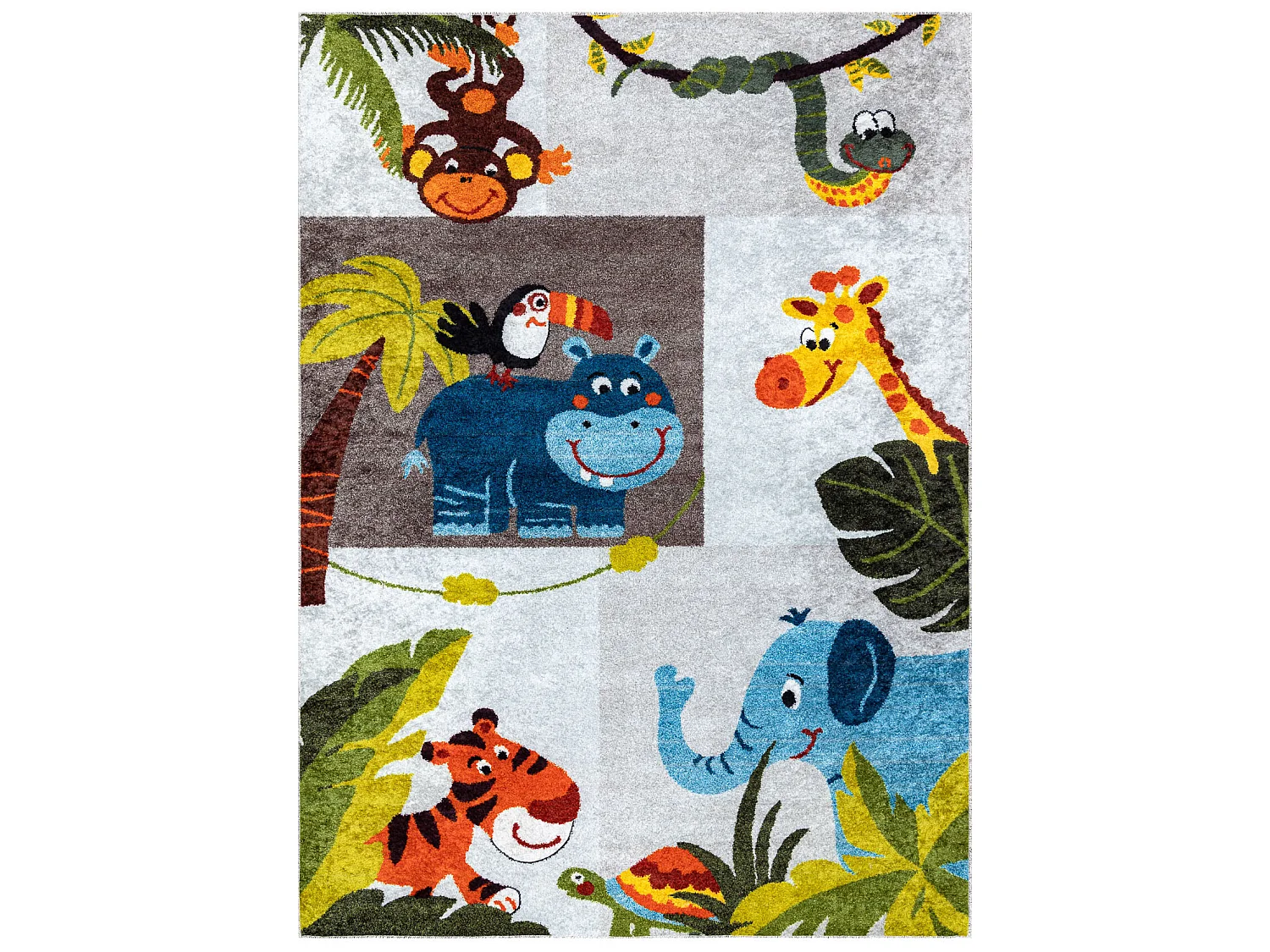 Tapis lavable JUNIOR 51858.802 animaux, Afrique pour les enfants antid 160x220 cm
