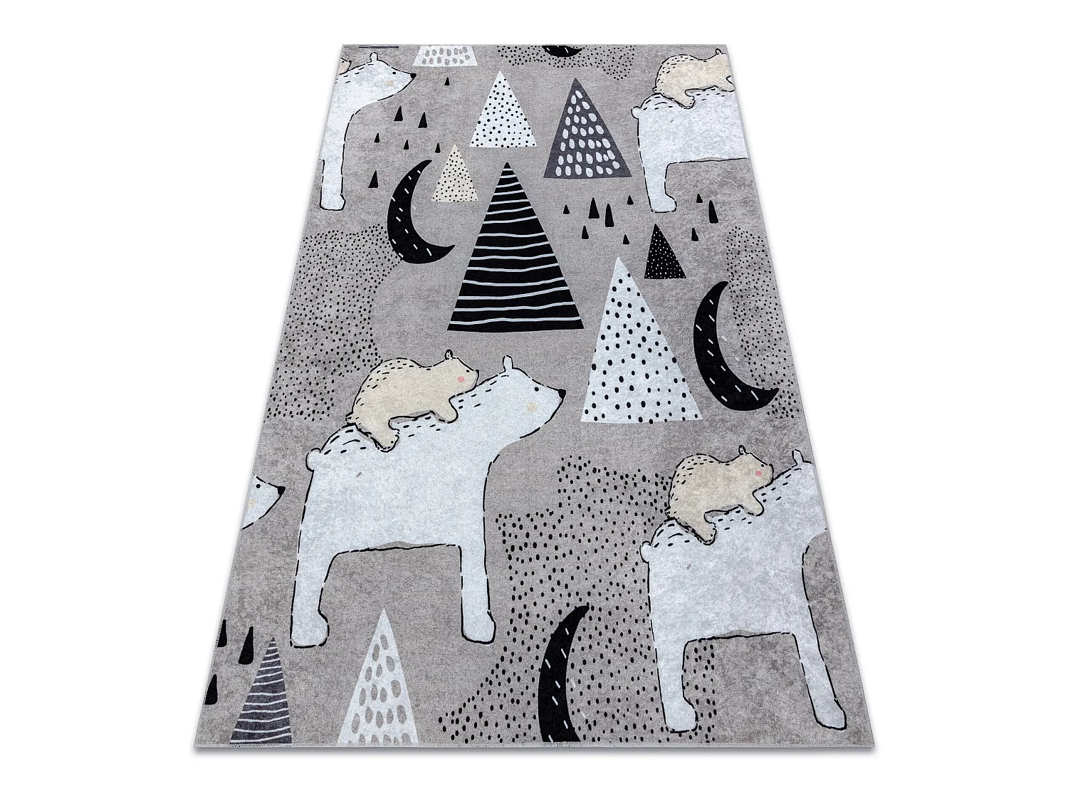 JUNIOR 51974.802 tapijt wasbaar Beren, dieren voor kinderen antislip - 160x220 cm