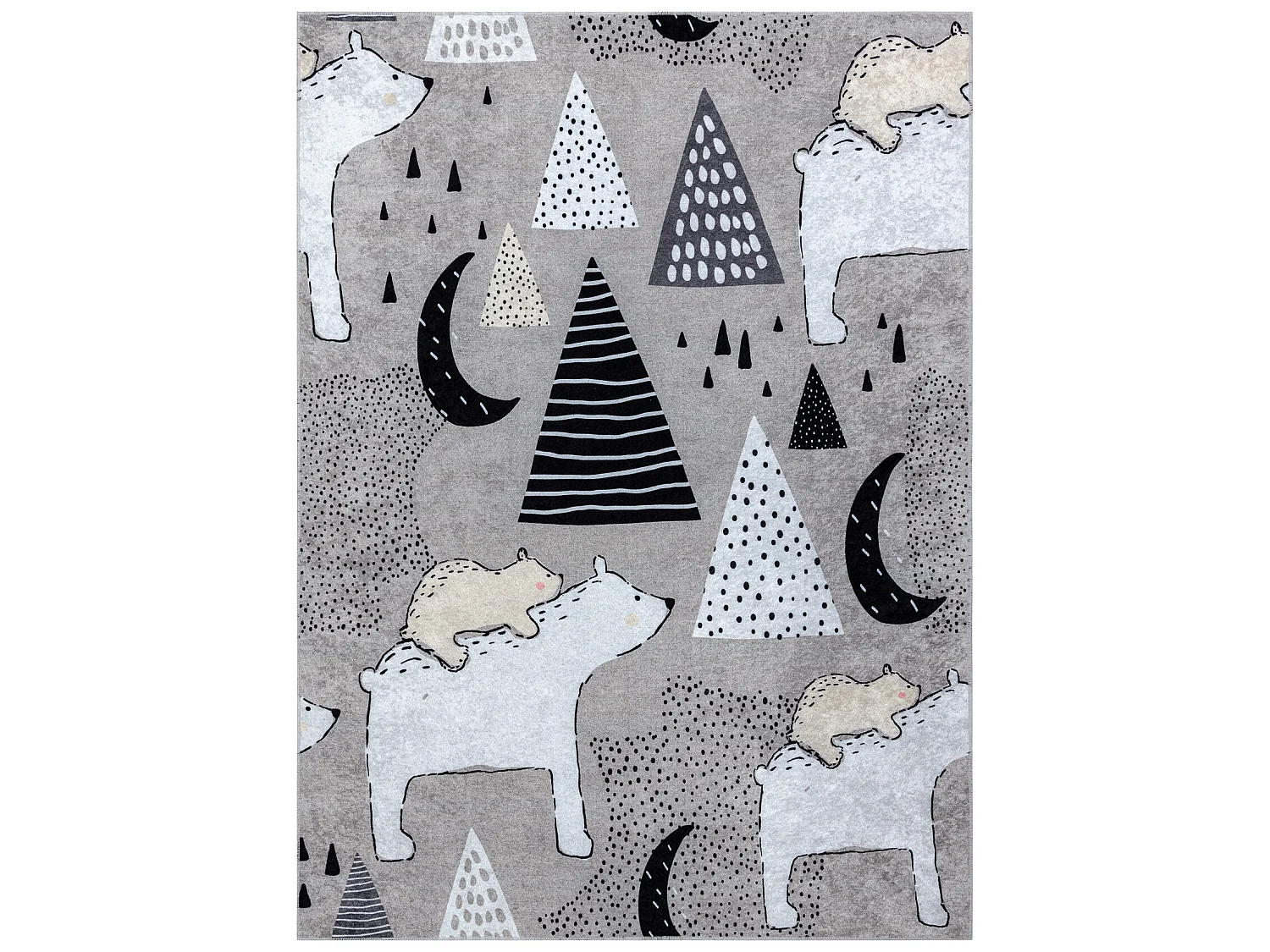 JUNIOR 51974.802 tapijt wasbaar Beren, dieren voor kinderen antislip - 160x220 cm