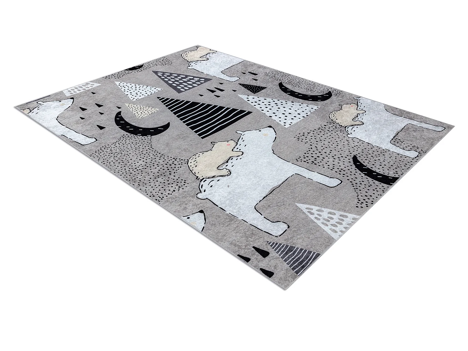 JUNIOR 51974.802 tapijt wasbaar Beren, dieren voor kinderen antislip - 160x220 cm