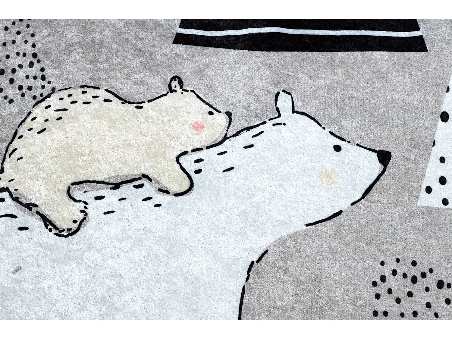 JUNIOR 51974.802 tapijt wasbaar Beren, dieren voor kinderen antislip - 160x220 cm