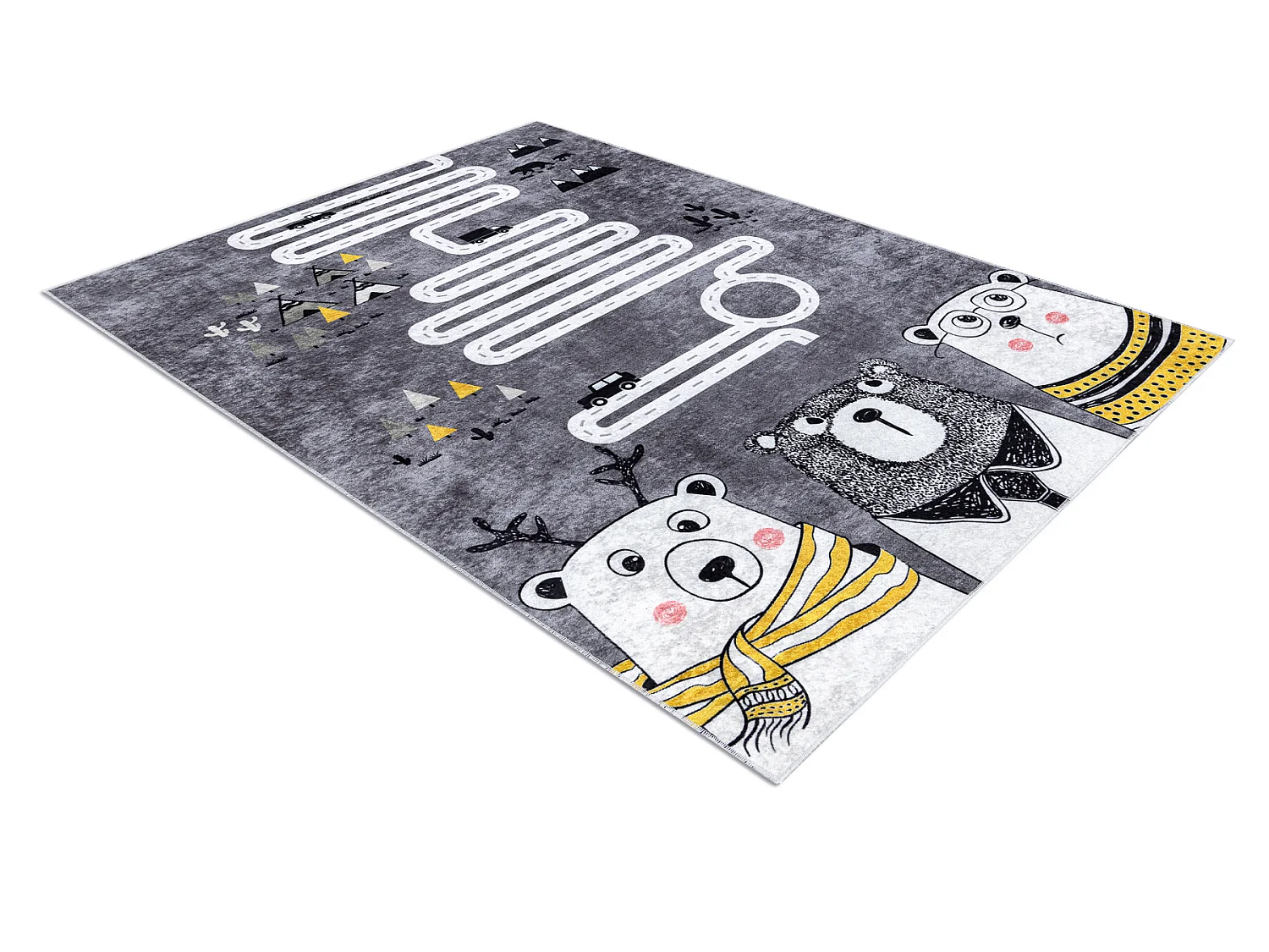 Tapis lavable JUNIOR 52107.801 Ours, animaux, rues pour les enfants an 160x220 cm