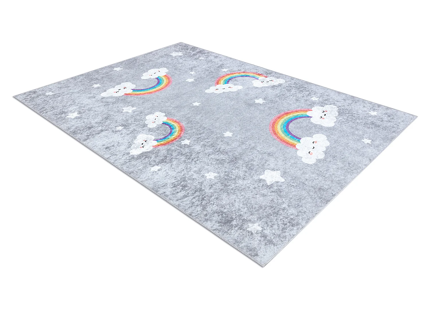 JUNIOR 52063.801 tapijt wasbaar Regenboog, wolken voor kinderen antisl 80x150 cm
