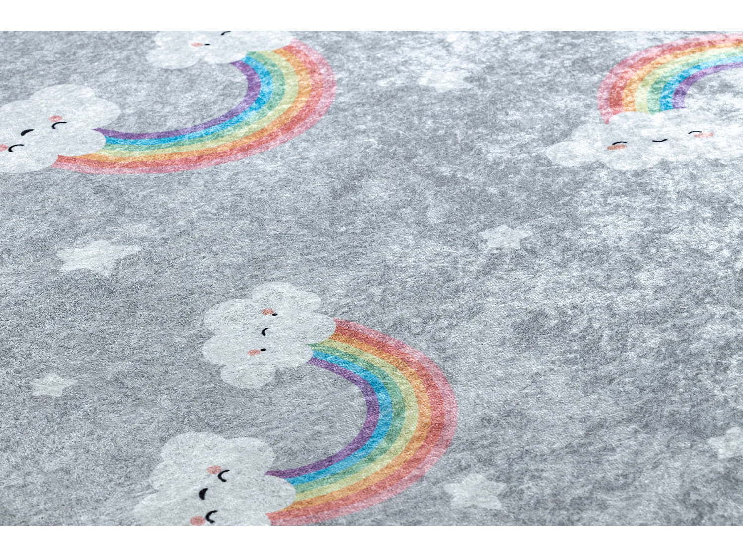 Tapis lavable JUNIOR 52063.801 Arc-en-ciel, nuages pour les enfants an 80x150 cm