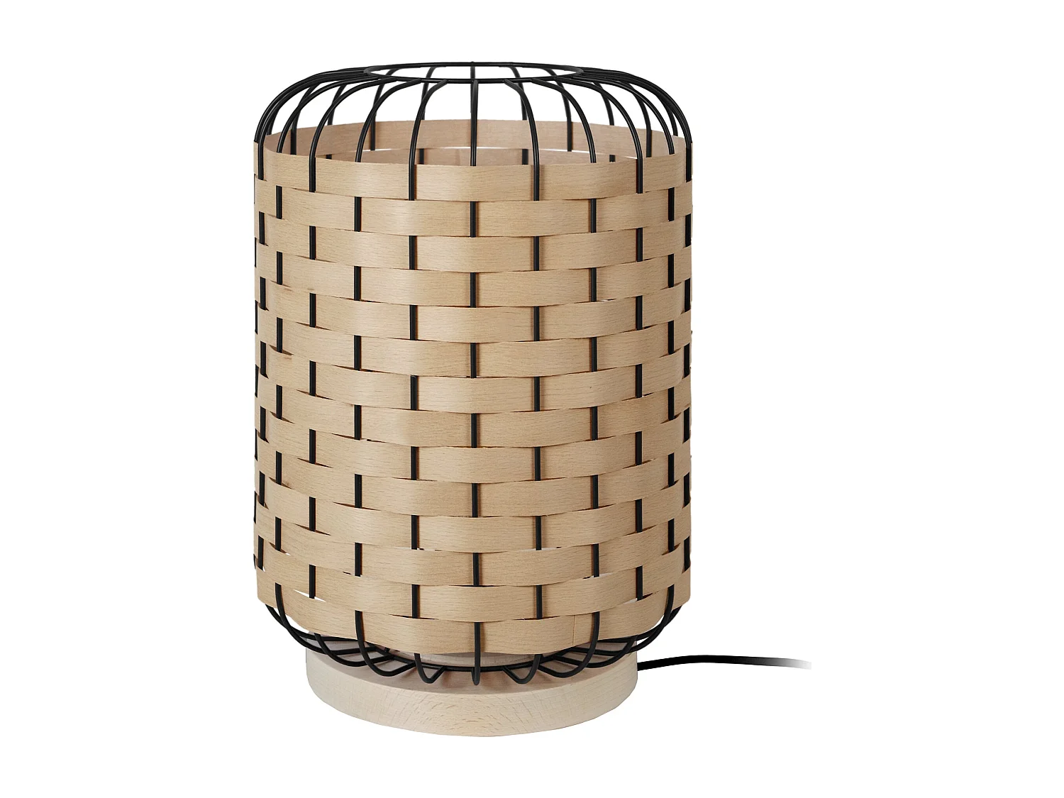 Lámpara de Mesa  TOSEL ,madera, Negro  ,A54xD25xP25cm