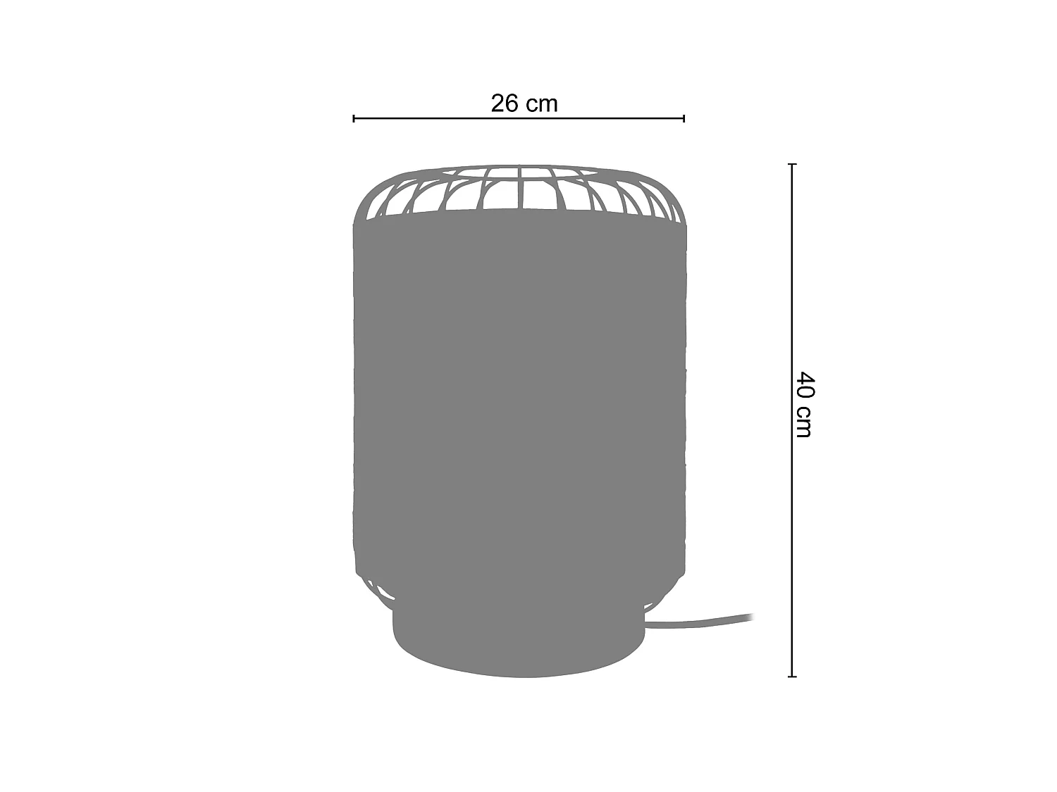 TRESSÉ-MINDAT - Lampe a poser cylindrique bois naturel,noir et sucupira