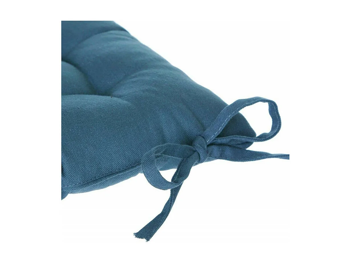 Galette de Chaise "Loria" 38x38cm Bleu Canard