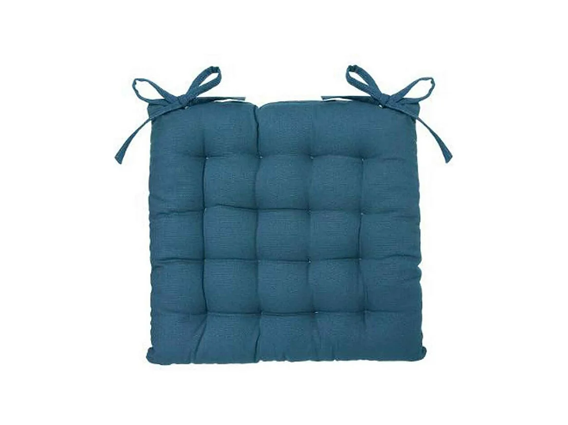 Galette de Chaise "Loria" 38x38cm Bleu Canard