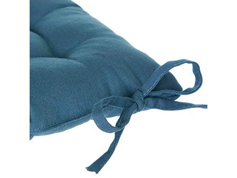 Galette de Chaise "Loria" 38x38cm Bleu Canard