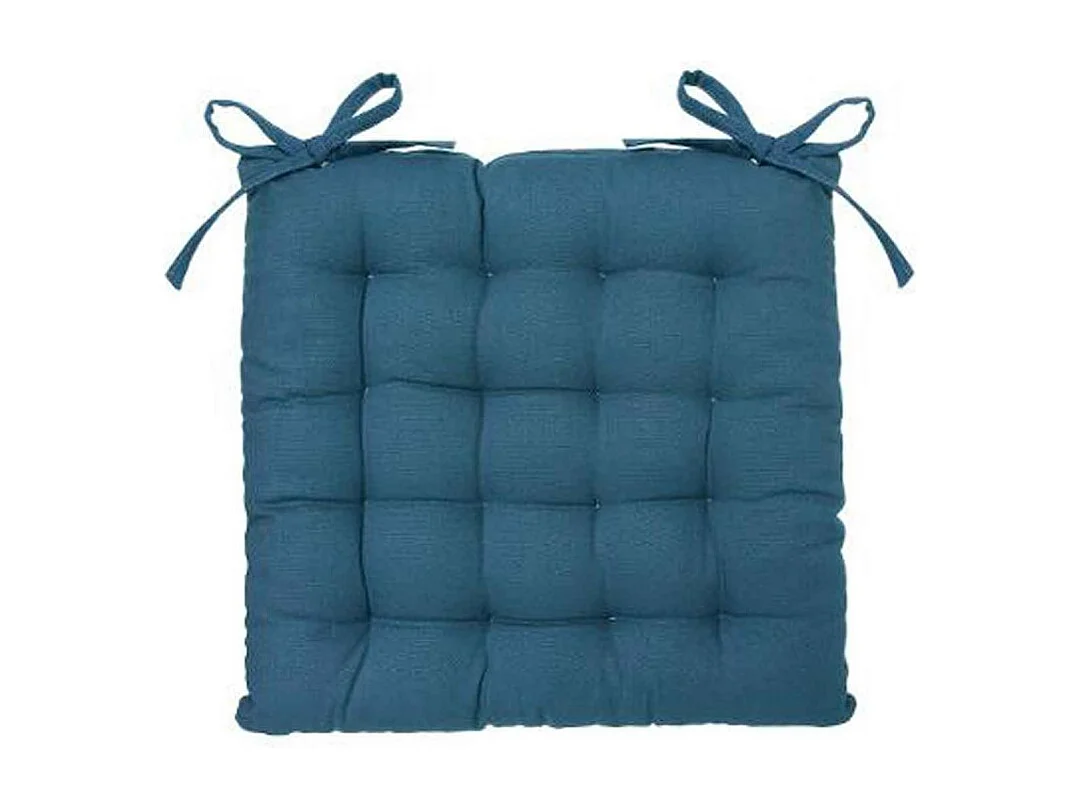 Galette de Chaise "Loria" 38x38cm Bleu Canard