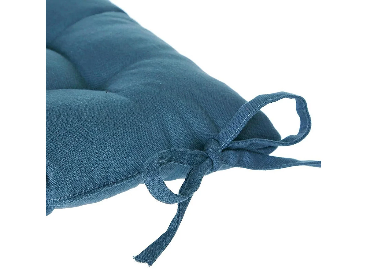 Galette de Chaise "Loria" 38x38cm Bleu Canard