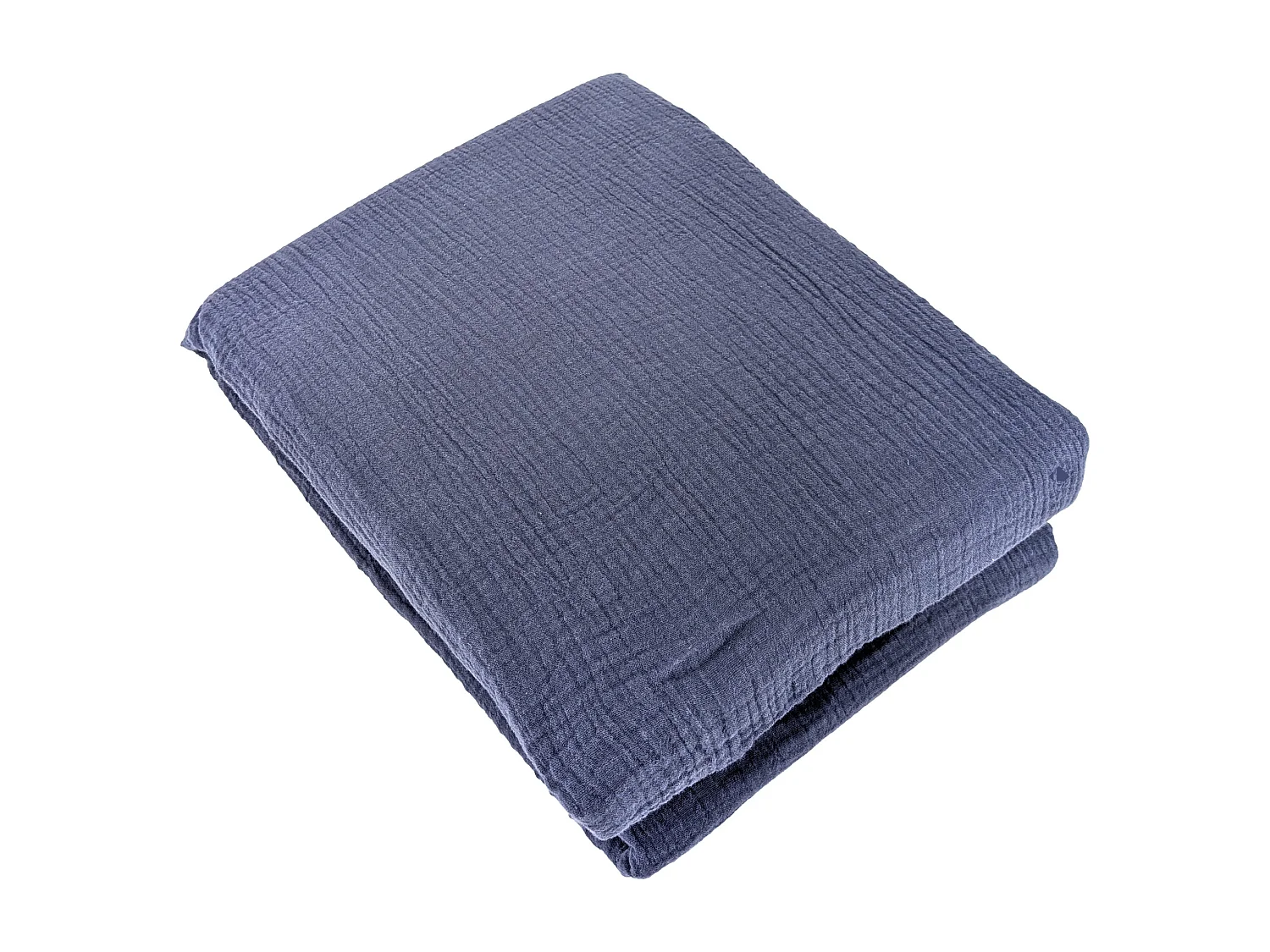 Parure 140x200 cm double gaze de coton GAZGAZ bleu marine 2 pièces