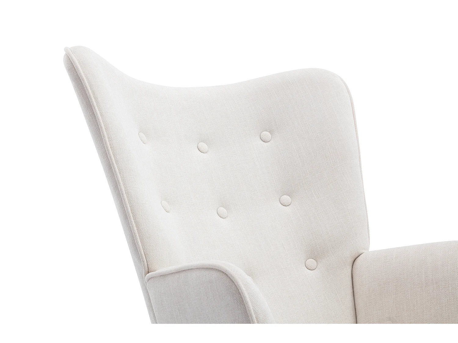 Poltrona de balanço em tecido bege matizado - ELMINA II