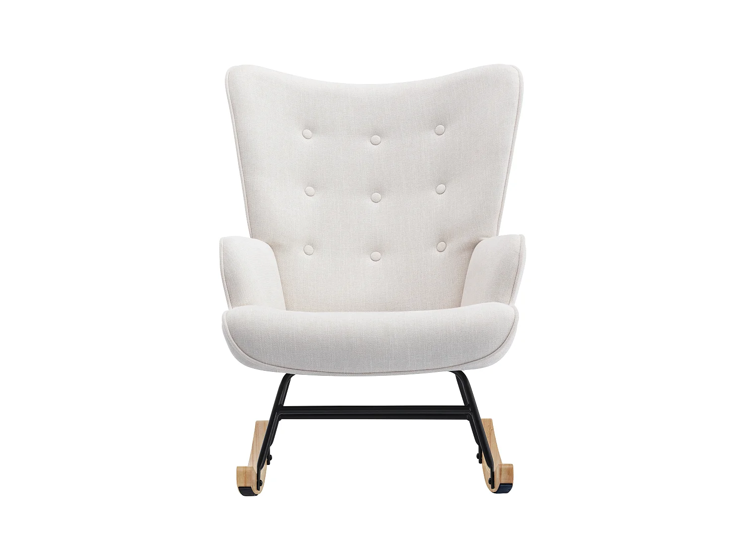 Mecedora de tela beige ELMINA II