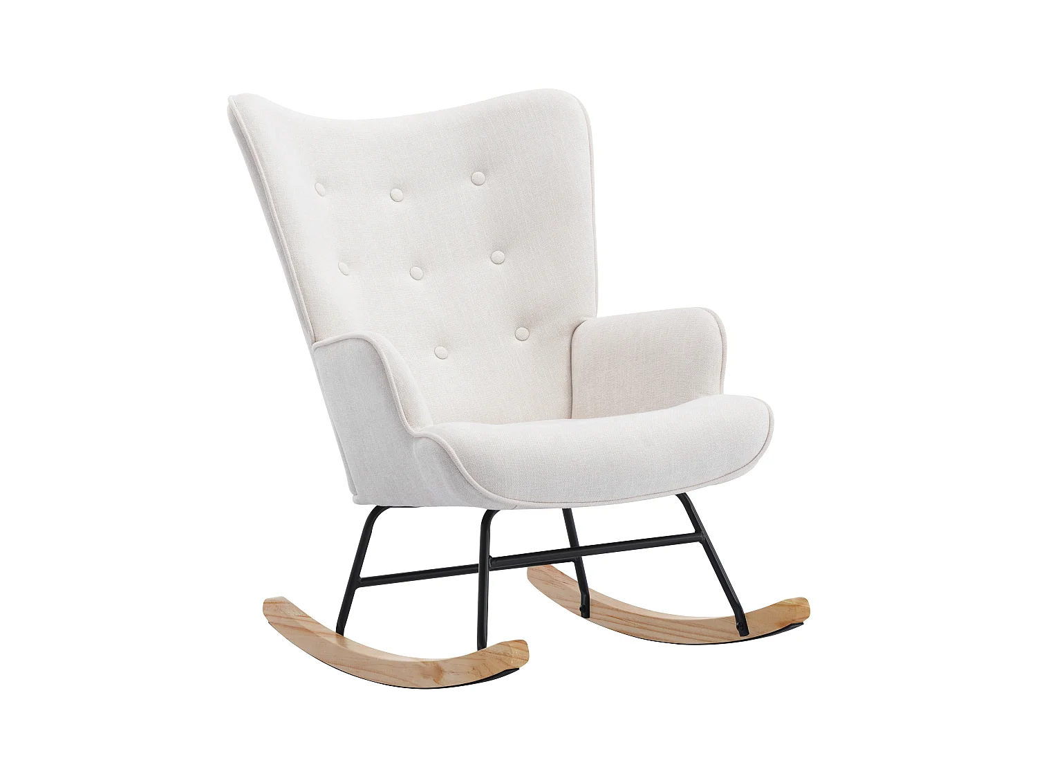 Mecedora de tela beige ELMINA II