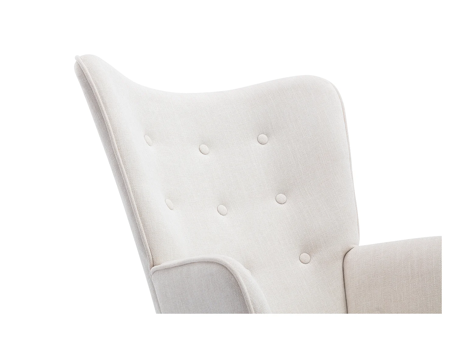 Mecedora de tela beige ELMINA II