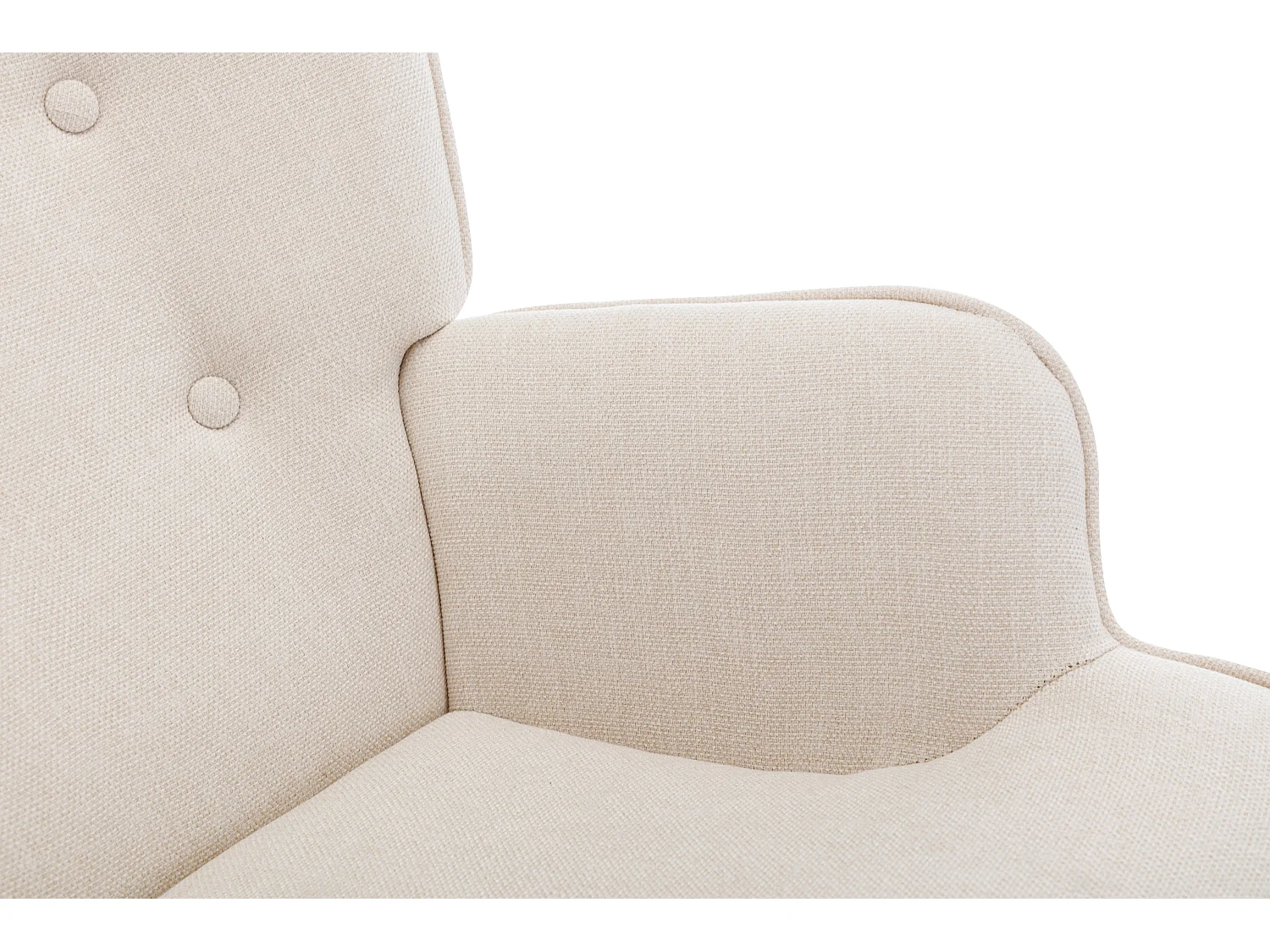 Schommelstoel van beige gechineerde stof ELMINA II