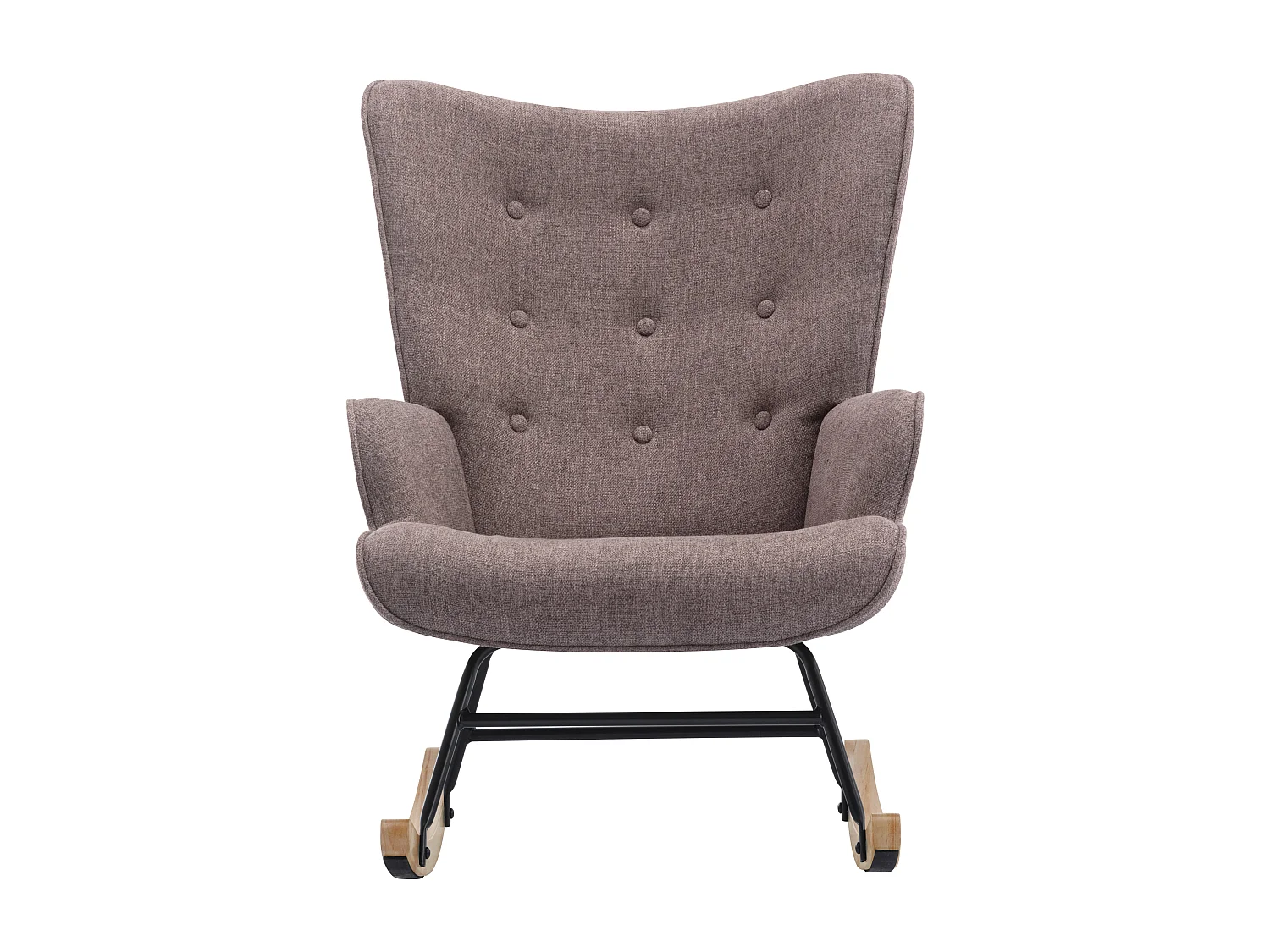 Fauteuil à bascule en tissu chiné taupe ELMINA II