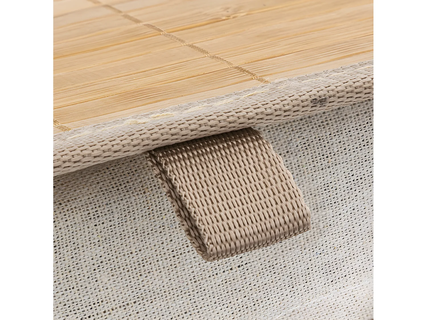 Panier a linge - Marron et beige - Bambou - L. 41,5 x P. 30 x H. 50 cm