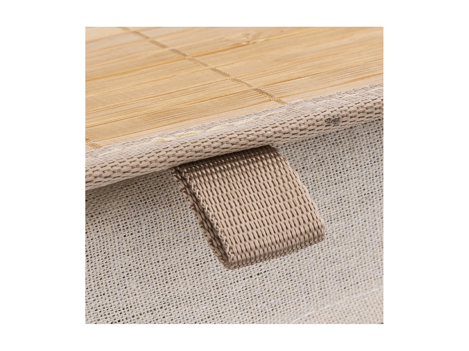 Panier a linge - Marron et beige - Bambou - L. 41,5 x P. 30 x H. 50 cm