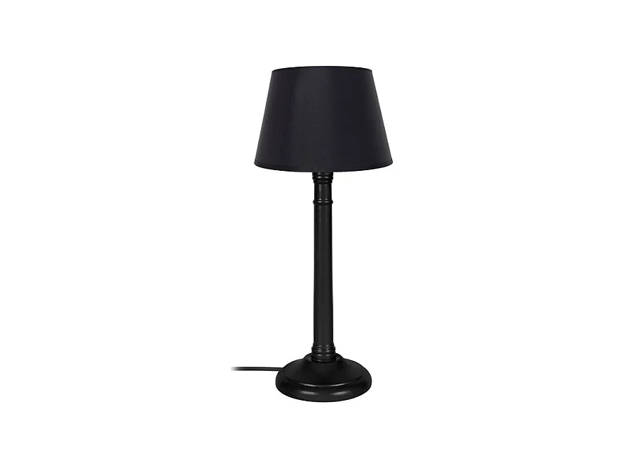 Lampe de chevet colonne bois  noir 38,5 cm.