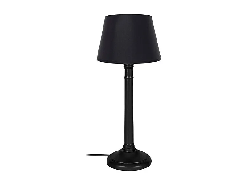 Lampe de chevet colonne bois  noir 38,5 cm.