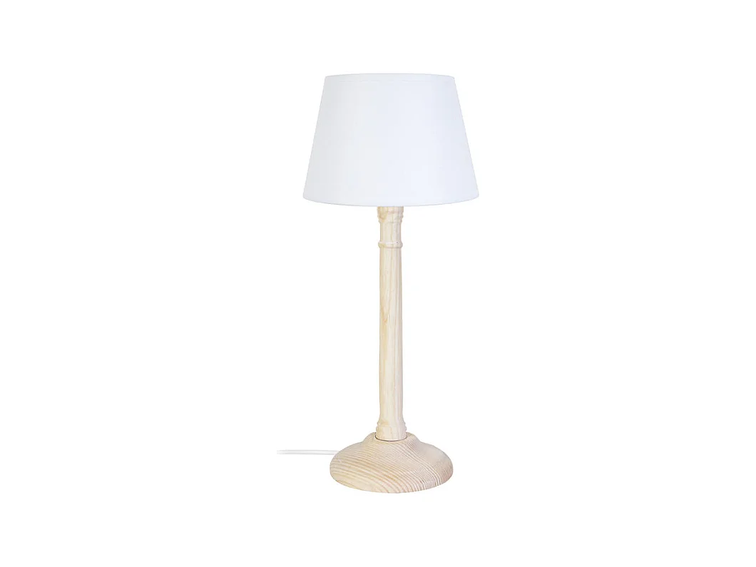 Lampe de chevet colonne bois  naturel 31 cm.