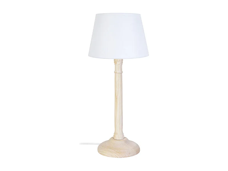 Lampe de chevet colonne bois  naturel 31 cm.