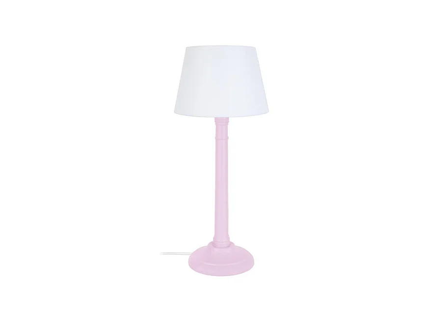 Lampe de chevet colonne bois  rose 38,5 cm.