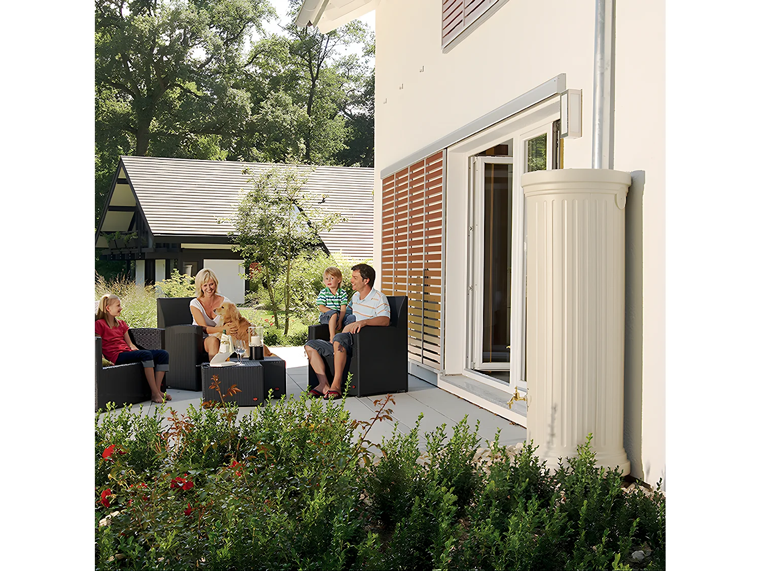 Récupérateur D'eau Colonne Romaine 1000l Sable