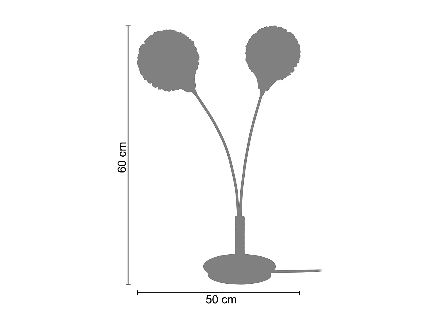 Lampe a poser bras métal  aluminium 60 cm.