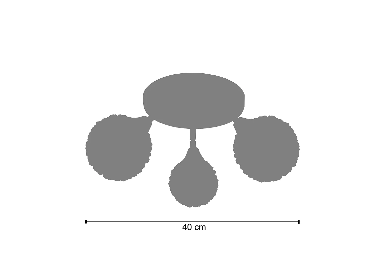 Plafonier TOSEL ACTUELLE vidro braço claro D40 x  H9  cm