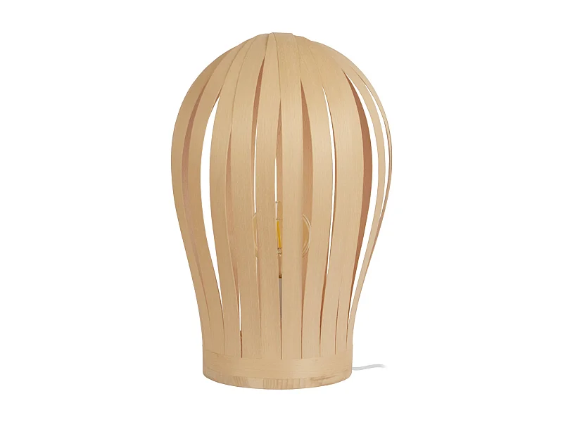 Abajur TOSEL BOIS CYLINDRE lâmpada decorativa cilindro castanho D8 x  H21  cm