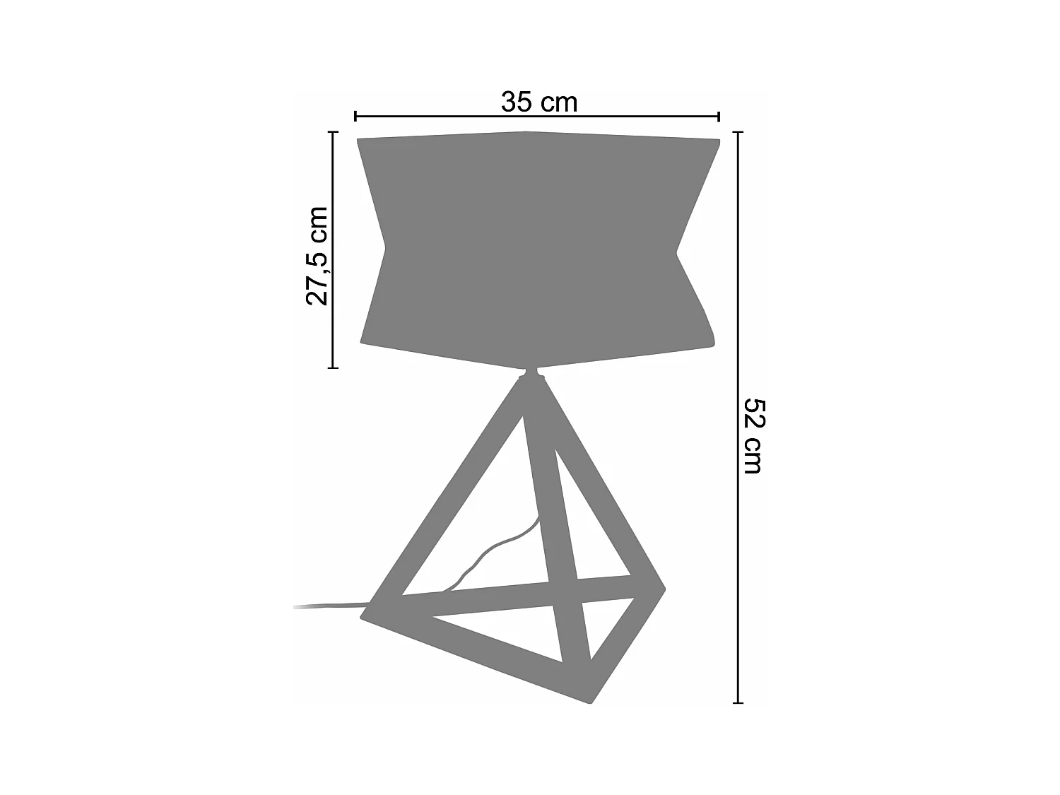 Lampe a poser globe ovale bois  naturel 54 cm.