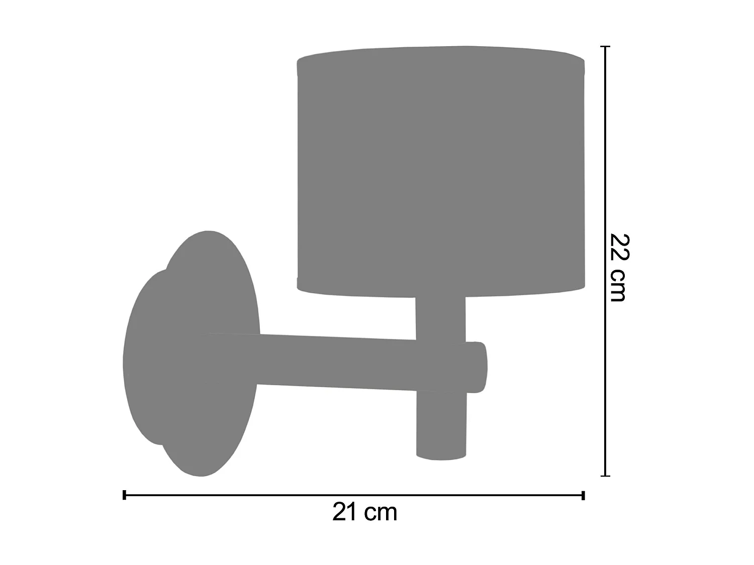 Aplique TOSEL TANDEM1M tecido braço branco D14 x  H22  cm