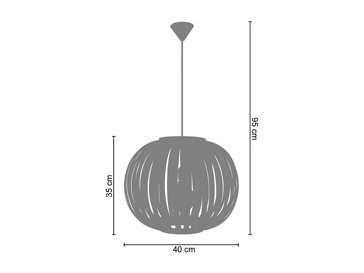 Suspensão TOSEL  BOKBLAD KLOT A madeira globo faia D40 x  H95  cm