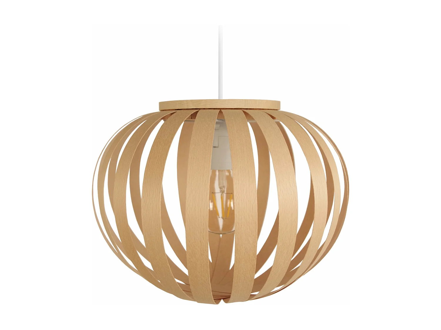 Suspensão TOSEL  BOKBLAD BOLL madeira globo natural D35 x  H86  cm