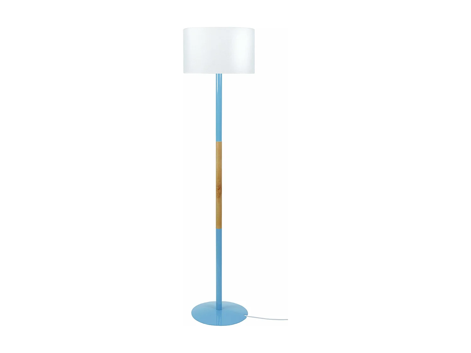 Lampadaire droit bois  bleu,naturel 155 cm.