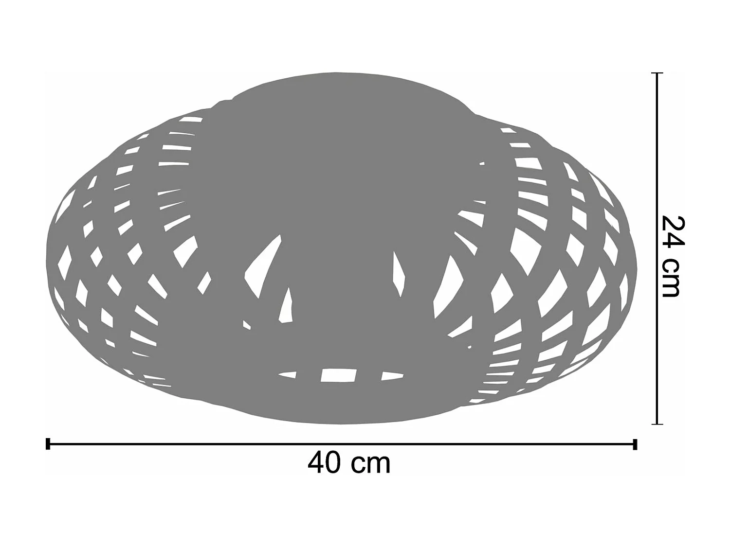 Plafonnier ovale lamelles bois naturel 37 cm.. 37 cm..